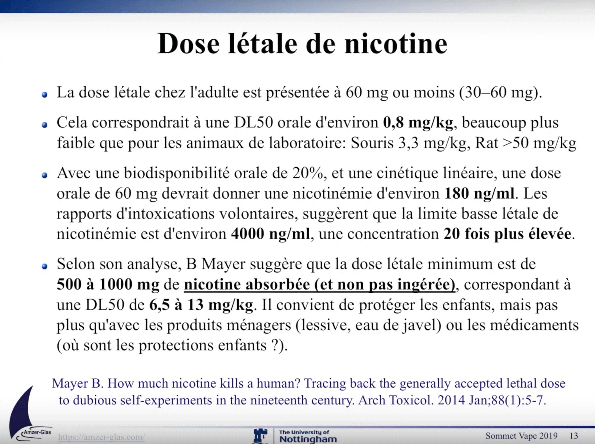 Dose letale nicotine